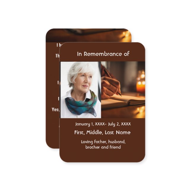 Tarjeta De Visita Autor de escritura de bolsillos conmemorativos (Anverso/Reverso In Situ)