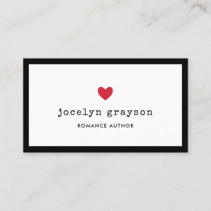 Tarjeta De Visita Autor de romance del corazón rojo dulce