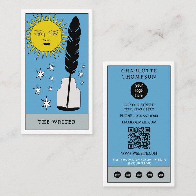 Tarjeta De Visita Autor del escritor del estreno de un famoso tarot  (Anverso / Reverso)