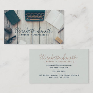 Tarjeta De Visita Autor escritor profesional de máquina de escribir 