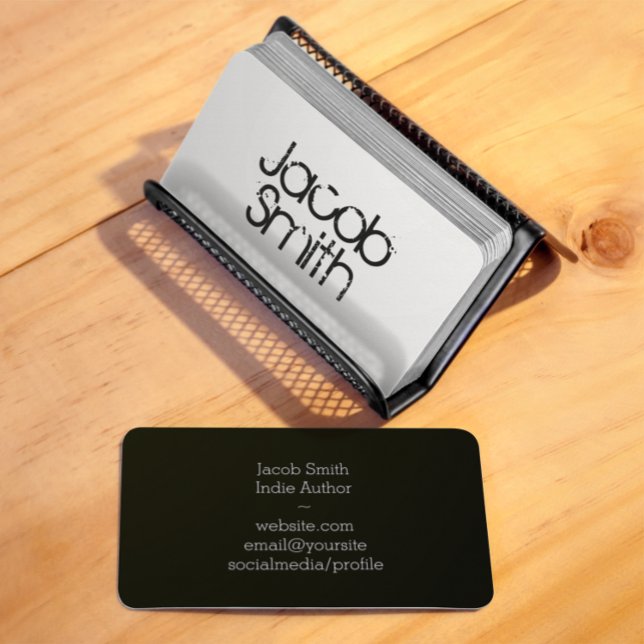 Tarjeta De Visita Autor Indie blanco y negro (Subido por el creador)