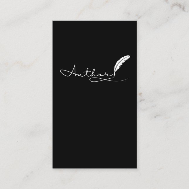 Tarjeta De Visita Autor periodista escritor de libros narrador novel (Anverso)