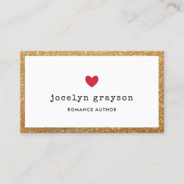 Tarjeta De Visita Autor Romance, Purpurina de color rojo Faux Gold