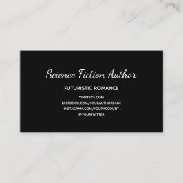 Tarjeta De Visita Autor simple en blanco y negro