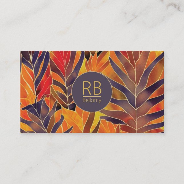 Tarjeta De Visita Autumn Leaves Business Card (Anverso)