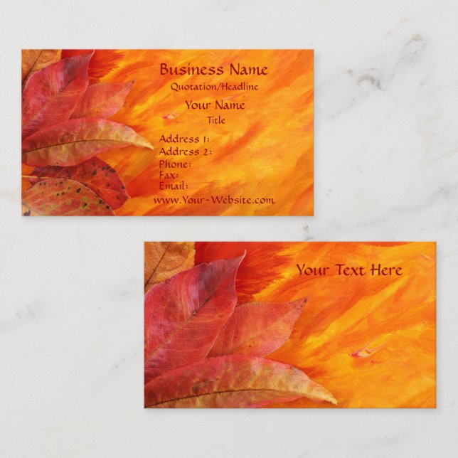 Tarjeta De Visita Autumn Leaves Business Card (Anverso / Reverso)
