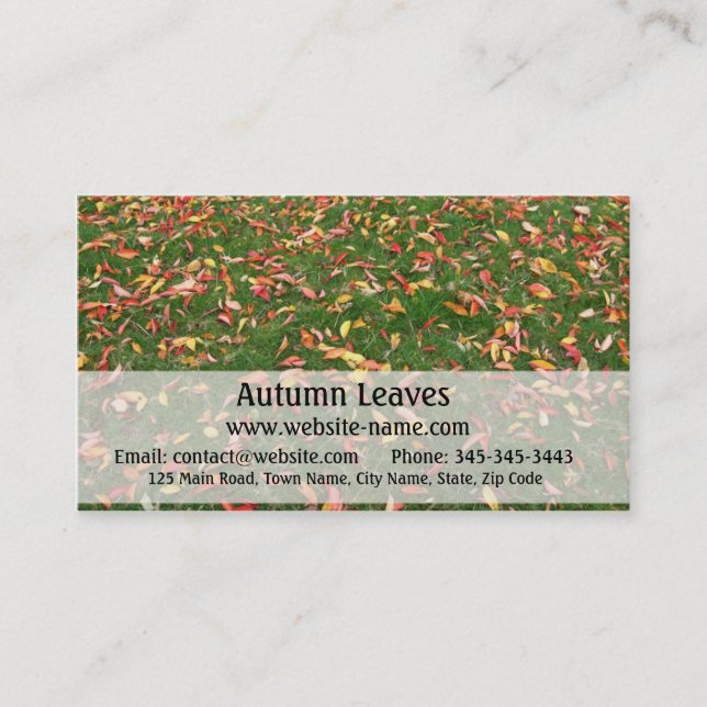 Tarjeta De Visita Autumn Leaves Business Card (Anverso)