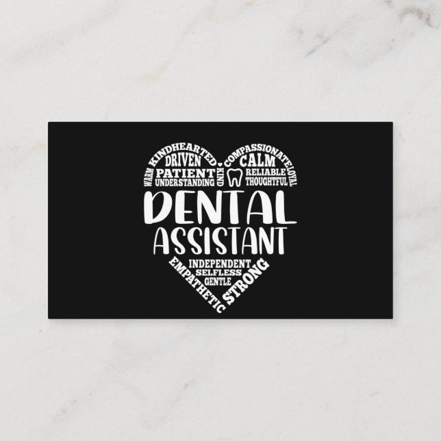Tarjeta De Visita Auxiliar dental Dentista del corazón Dentista Funn (Reverso)