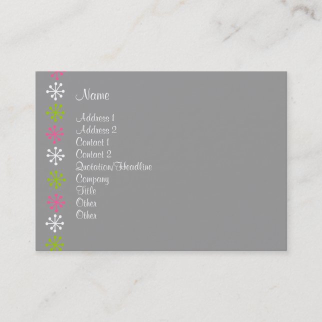 Tarjeta De Visita Auxiliar personal (Anverso)
