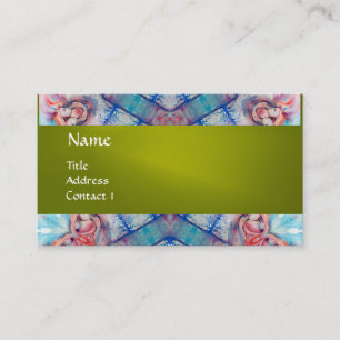Tarjeta De Visita AVALON PSICODELIC monograma, amarillo púrpura rosa