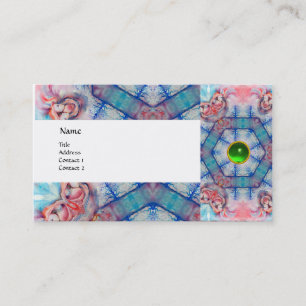 Tarjeta De Visita AVALON PSYCHEDELIC, esmeralda de gema rosa