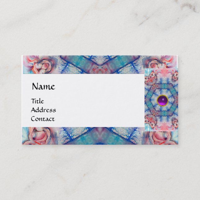 Tarjeta De Visita AVALON PSYCHEDELIC MONOGRAM púrpura (Anverso)