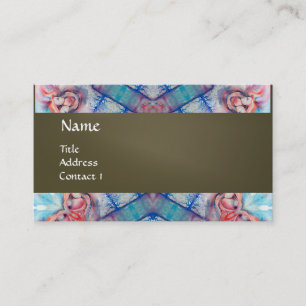 Tarjeta De Visita AVALON PSYCHEDELIC monograma, gris púrpura rosa