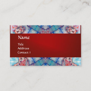Tarjeta De Visita AVALON PSYCHEDELIC monograma ,rojo púrpura rosa