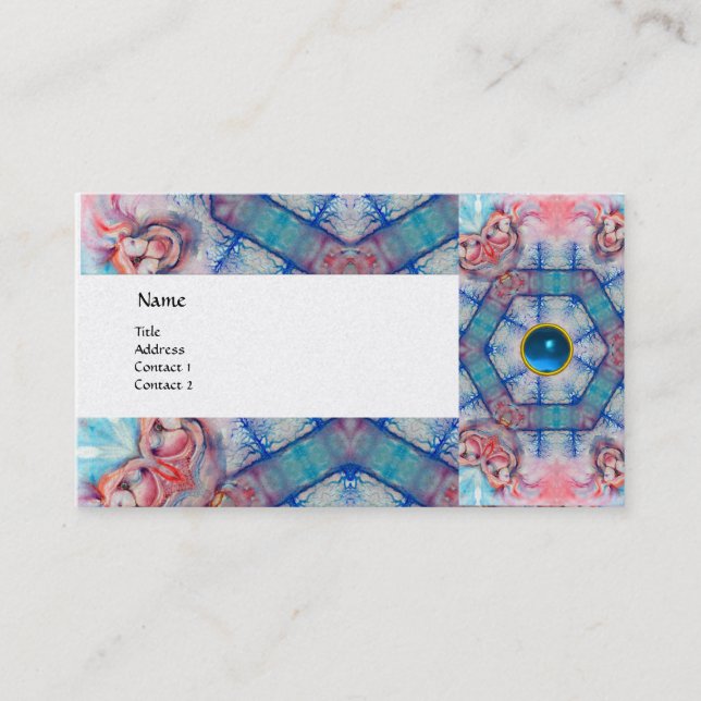 Tarjeta De Visita AVALON PSYCHEDELIC, perla de zafiro de gema rosa (Anverso)