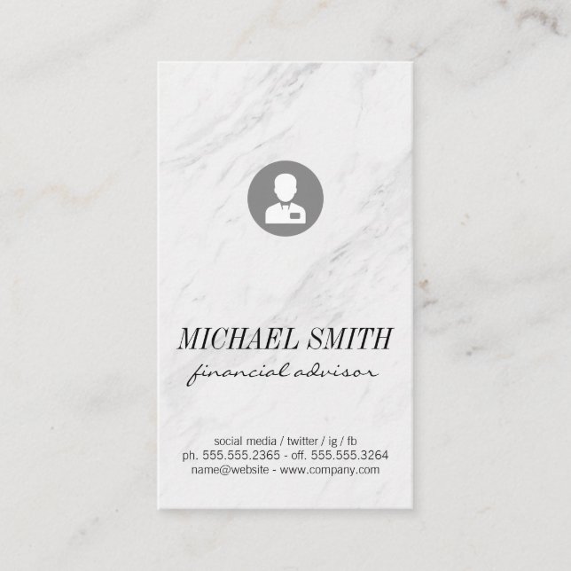 Tarjeta De Visita Avatar comercial de Marble Stone (Anverso)