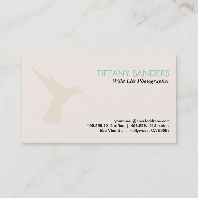 Tarjeta De Visita Ave de barro (Anverso)