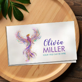 Tarjeta De Visita Ave Fénix Colorida Ascendente