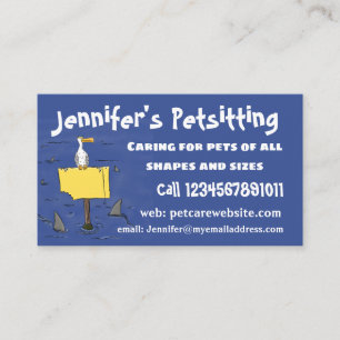 Tarjeta De Visita Ave marina divertida rodeada por un personalizado