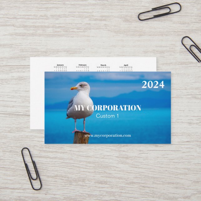 Tarjeta De Visita Ave Pocket Calendar 2024 (Anverso/Reverso In Situ)