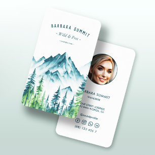 Tarjeta De Visita Aventura al aire libre Viajes Montaña Pine Forest