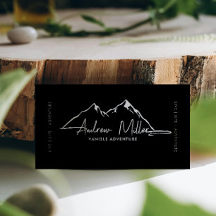 Tarjeta De Visita Aventura de Montaña Moderna Firma