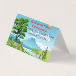 Tarjeta De Visita Aventura de verano de camping familiar inspirada e