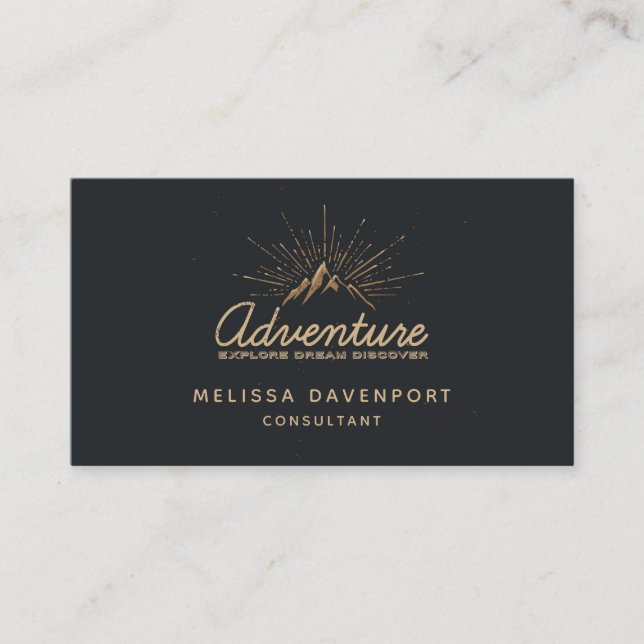 Tarjeta De Visita Aventura Explorar Dream Discover Typography (Anverso)