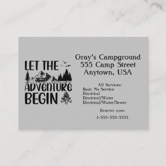 Tarjeta De Visita Aventuras de Campground