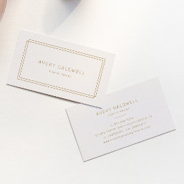 Tarjeta De Visita AVERY Vintage Gold Cream Marco Doble