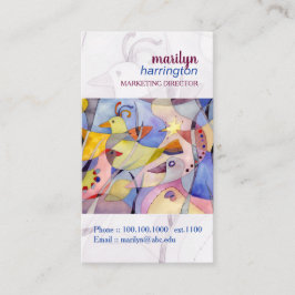 Tarjeta De Visita Aves acuarelas abstractas