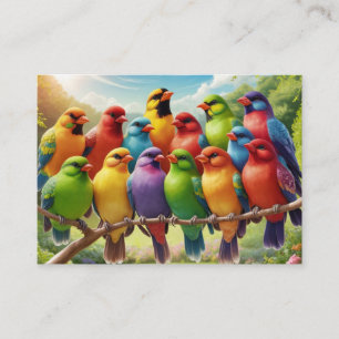 Tarjeta De Visita Aves amantes del arcoiris: una serenata en el jard