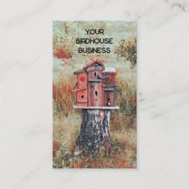 Tarjeta De Visita Aves De Aves En El Estilo De La Vintage Marrón De 