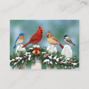 Tarjeta De Visita Aves de vacaciones y Navidades Garland