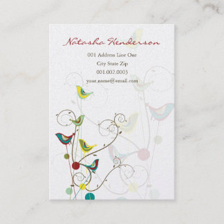 Tarjeta De Visita Aves De Verano Coloridas Y Brillantes Modernas