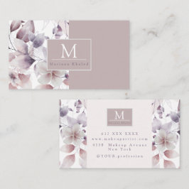 Tarjeta De Visita Aves florales Nombre del monograma de naturaleza p