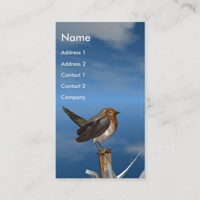 TARJETA DE VISITA AVES HÍPIDAS / MONOGRAMA DE LA MAMA ROJA ROJA (Anverso)