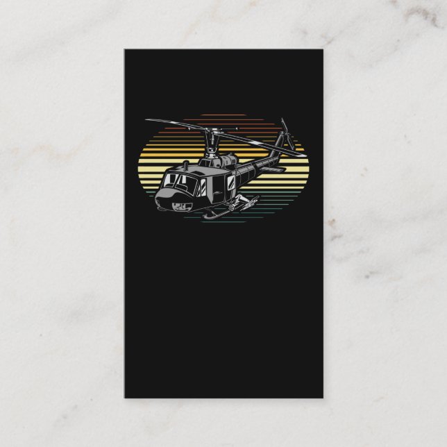 Tarjeta De Visita Aviación de amor Retro Helicóptero (Anverso)