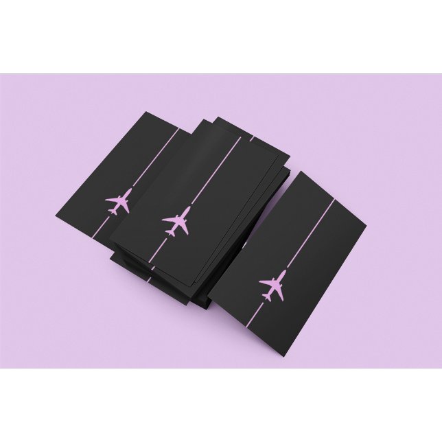 Tarjeta De Visita Aviación rosa minimalista (Subido por el creador)