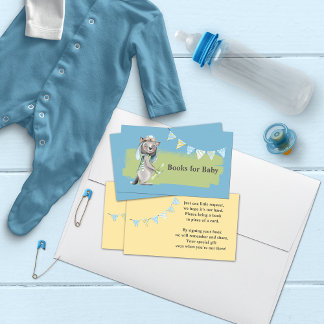 Tarjeta De Visita Aviator Wolf Baby Shower Books Para El Niño