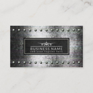 Tarjeta De Visita Avión Guay Plane Silhouette Rough Steel Rivets Avi