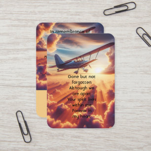 Tarjeta De Visita Avión piloto de oraciones fotográficas conmemorati