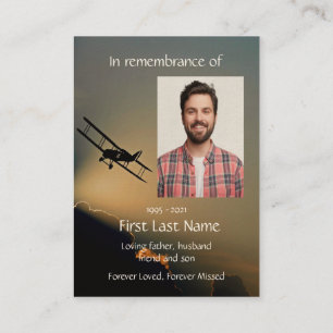Tarjeta De Visita Avión piloto de oraciones fotográficas conmemorati