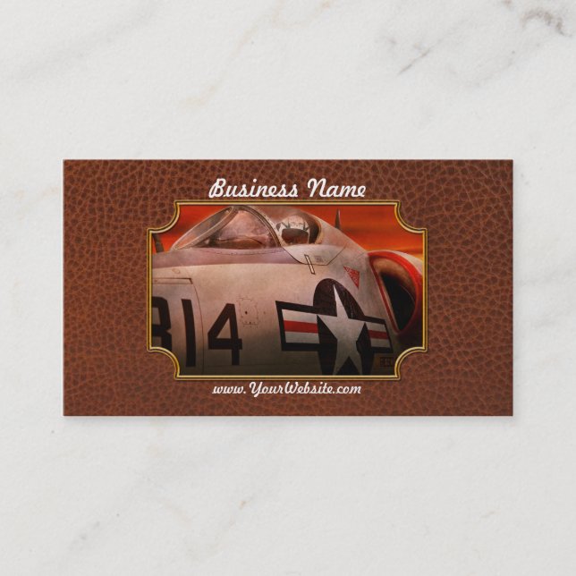 Tarjeta De Visita Avión - piloto - fuerza aérea - Go consigue el (Anverso)