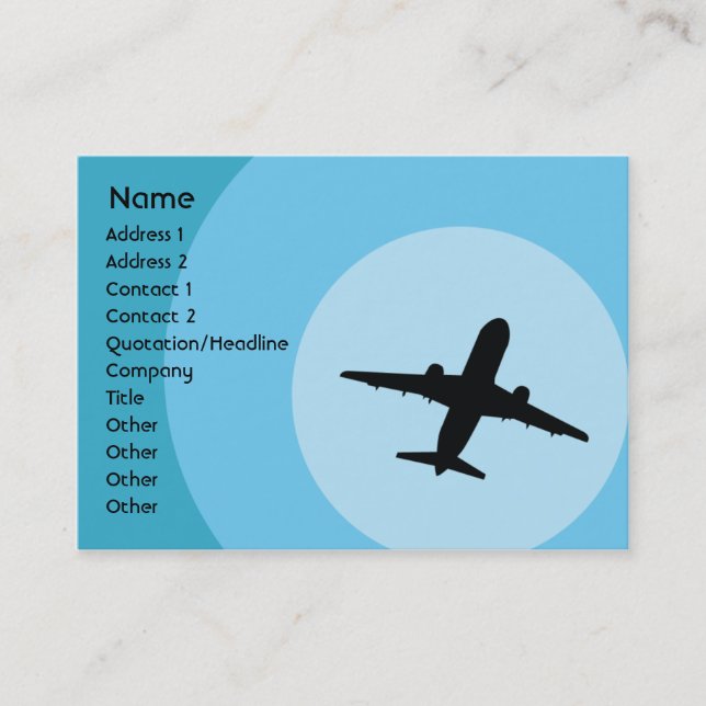 Tarjeta De Visita Avión - rechoncho (Anverso)