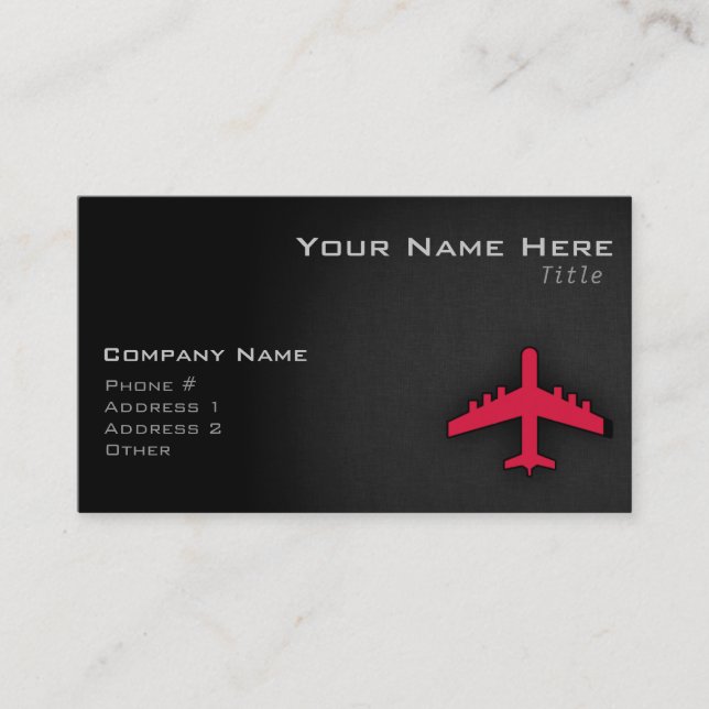 Tarjeta De Visita Avión Rojo Crimson (Anverso)