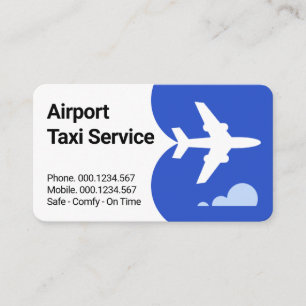 Tarjeta De Visita Avión Taxi Cielos Azules Volando