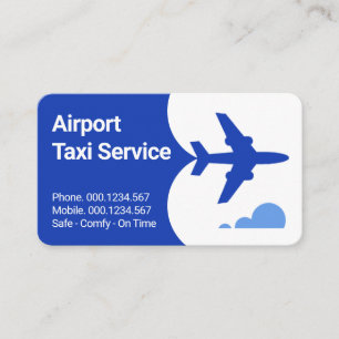 Tarjeta De Visita Avión Taxi Cielos Azules Volando