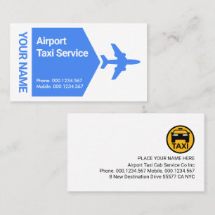 Tarjeta De Visita Avión Taxi Despegando