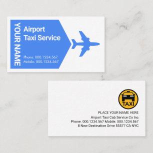 Tarjeta De Visita Avión Taxi Despegando